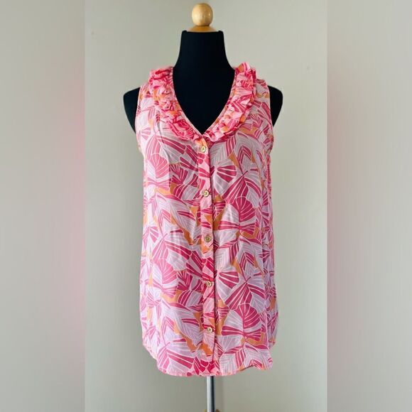 Lilly Pulitzer silk sleeveless blouse Size 4 - Picture 1 of 9